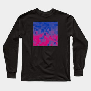 Bisexual Pride Gradient Jigsaw Puzzle Pattern Long Sleeve T-Shirt